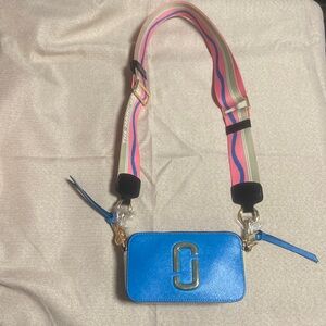 Marc jacobs blue leather snapshot bag